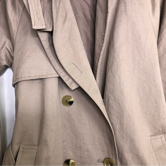 Jazzevar tan double breasted rain coat jacket - Picture 5 of 10